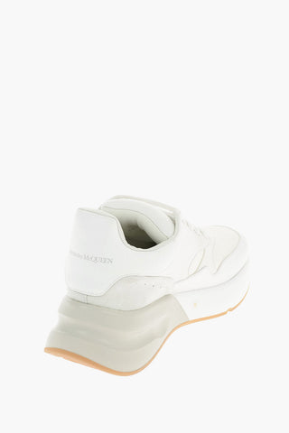 leather and fabric sneakers