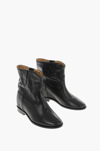 leather Almond Toe Ankle boots