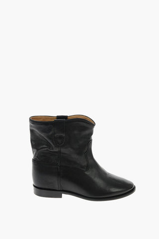 leather Almond Toe Ankle boots