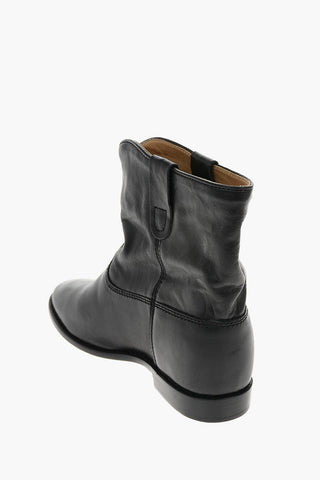 leather Almond Toe Ankle boots