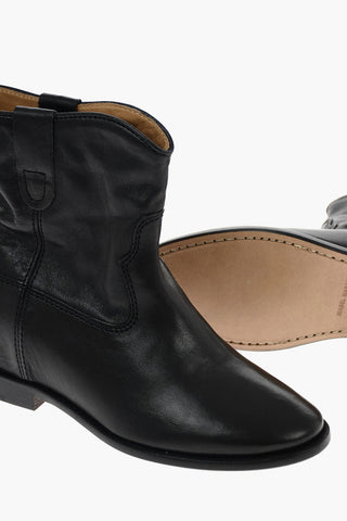 leather Almond Toe Ankle boots