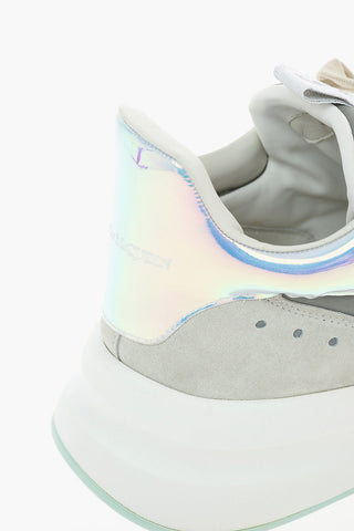 leather and fabric sneakers
