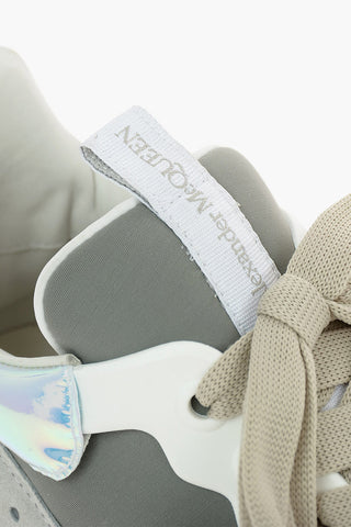 leather and fabric sneakers
