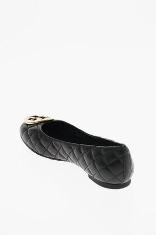 quilted leather ballet flats