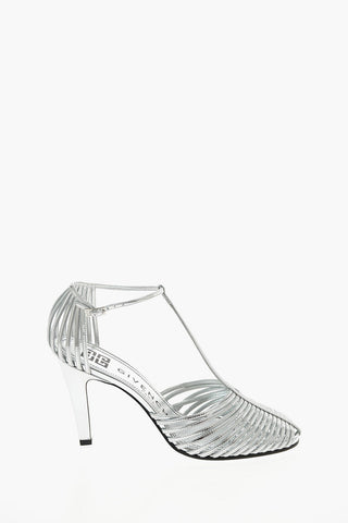 10cm leather LOOK BOOK Peep Toe T-strap sandals