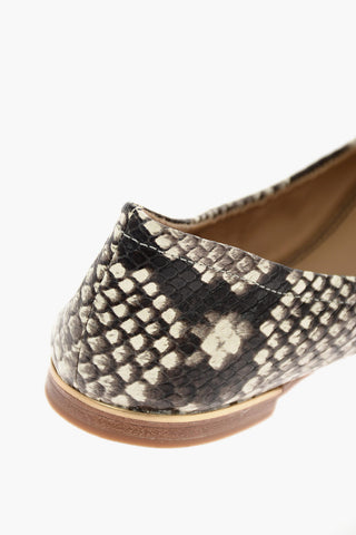 snake print leather Ballet flats