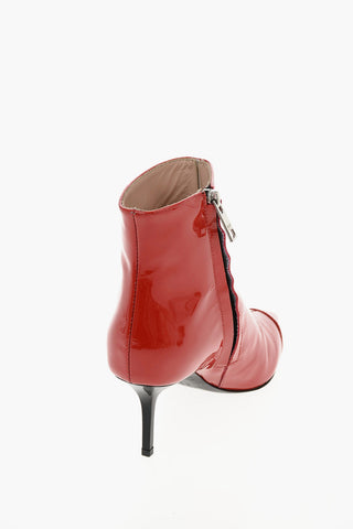 Tronchetto in pelle lucida con zip laterale 7cm