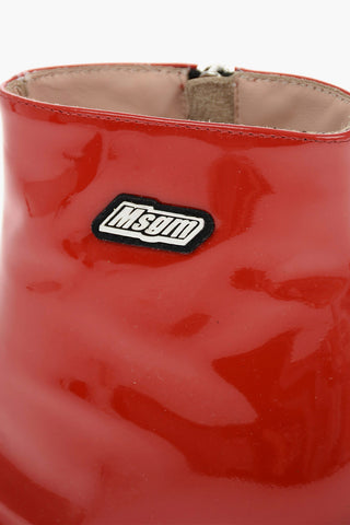 Tronchetto in pelle lucida con zip laterale 7cm