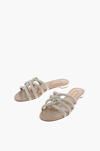 leather MOONDUST Sandals with rhinestone embellished