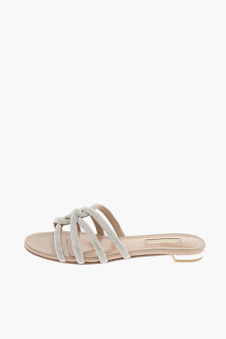 leather MOONDUST Sandals with rhinestone embellished