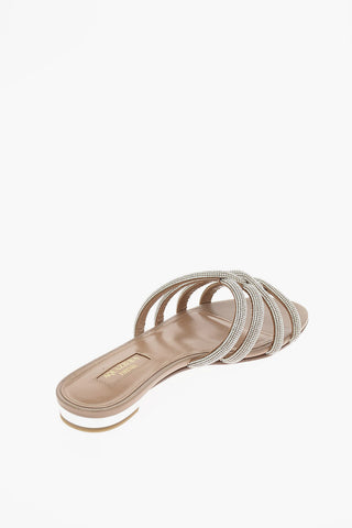 leather MOONDUST Sandals with rhinestone embellished