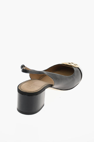 5cm leather Slingback pumps