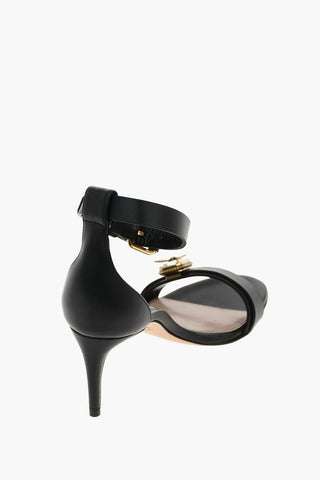 6.5cm leather Ankle-strap sandals