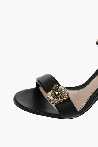 6.5cm leather Ankle-strap sandals