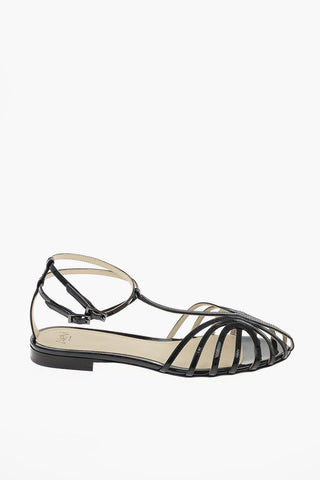 Sandali bassi ankle-strap ELENA in pelle lucida