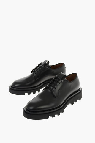Treaded sole leather Derby shoes 