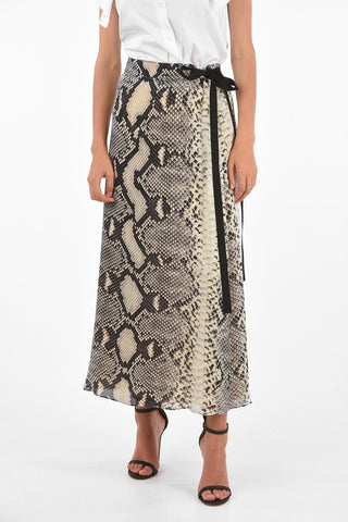 snake-print maxi pencil skirt