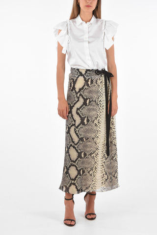 snake-print maxi pencil skirt