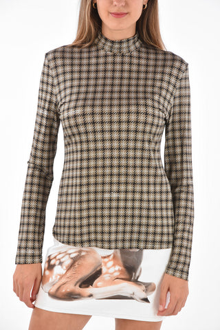 Pullover Pied-de-Poule a Collo Alto 