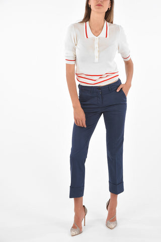 Cuffed Hem Cropped Pants