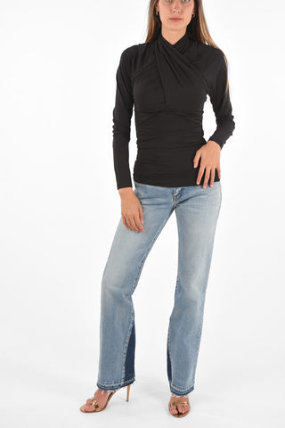 Top Drappeggiato GEORGINA a Maniche Lunghe 