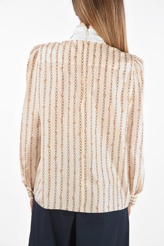 silk blouse with jewel collar