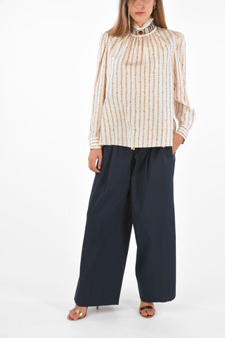 silk blouse with jewel collar