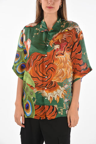 Printed Silk Short Sleeve Shirt