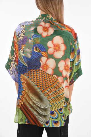 Printed Silk Short Sleeve Shirt