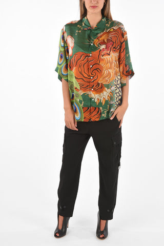 Printed Silk Short Sleeve Shirt