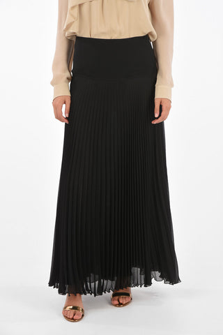 side-zip fastening maxi accordion skirt