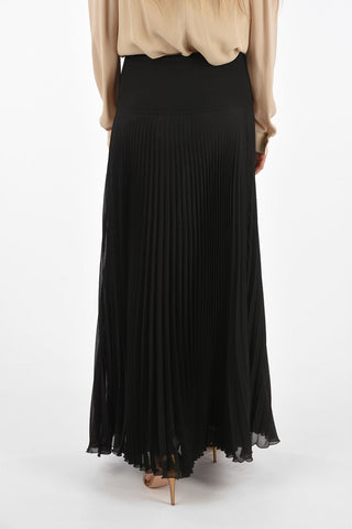 side-zip fastening maxi accordion skirt
