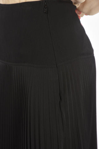 side-zip fastening maxi accordion skirt