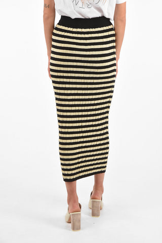 Striped Midi Pencil Skirt