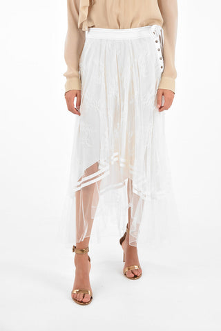 Tulle maxi skirt with lace