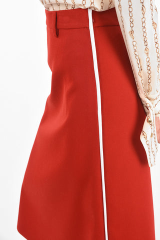 Longuette in Gabardina con Piping Laterale