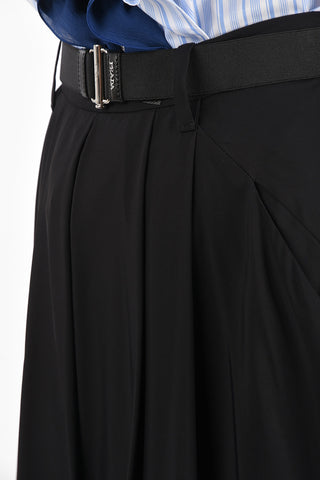 high-rise waist midi circle skirt with belt