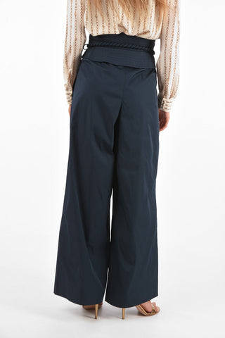 pantalone palazzo a vita alta con cintura