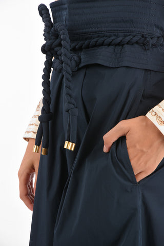 pantalone palazzo a vita alta con cintura