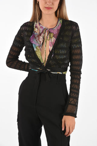 Cardigan Crop a Maniche Lunghe  