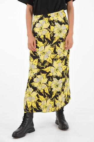 Floral Printed Midi Draped Skirt