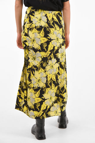 Floral Printed Midi Draped Skirt