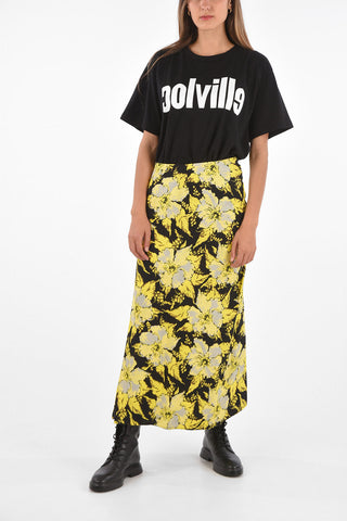Floral Printed Midi Draped Skirt