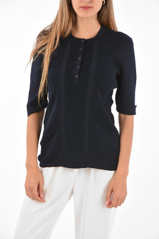 Short Sleeve Henley Sweater