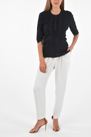 Short Sleeve Henley Sweater