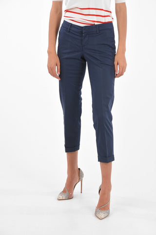 Cuffed Hem Cropped Pants
