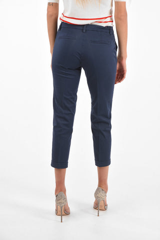 Cuffed Hem Cropped Pants