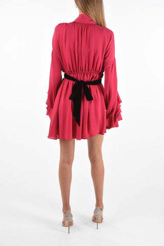 Mini Dress Drappeggiato con Cintura 