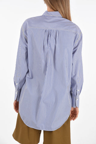 Camicia in Cotone con Motivo Awning e Taschino