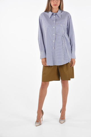 Camicia in Cotone con Motivo Awning e Taschino